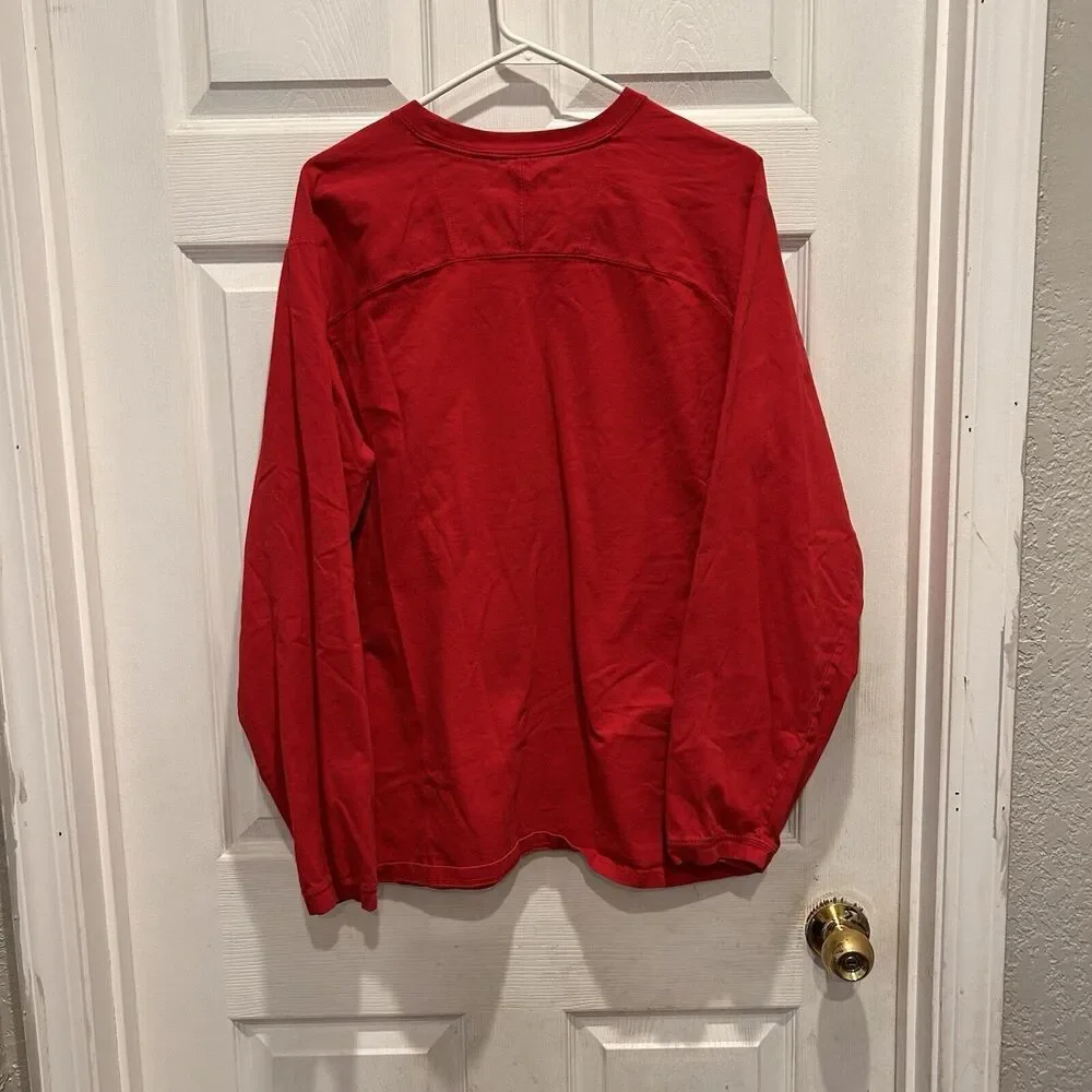 The North Face Red‎ Classic Men's Large Long Sleeve T-Shirt Thick Cotton